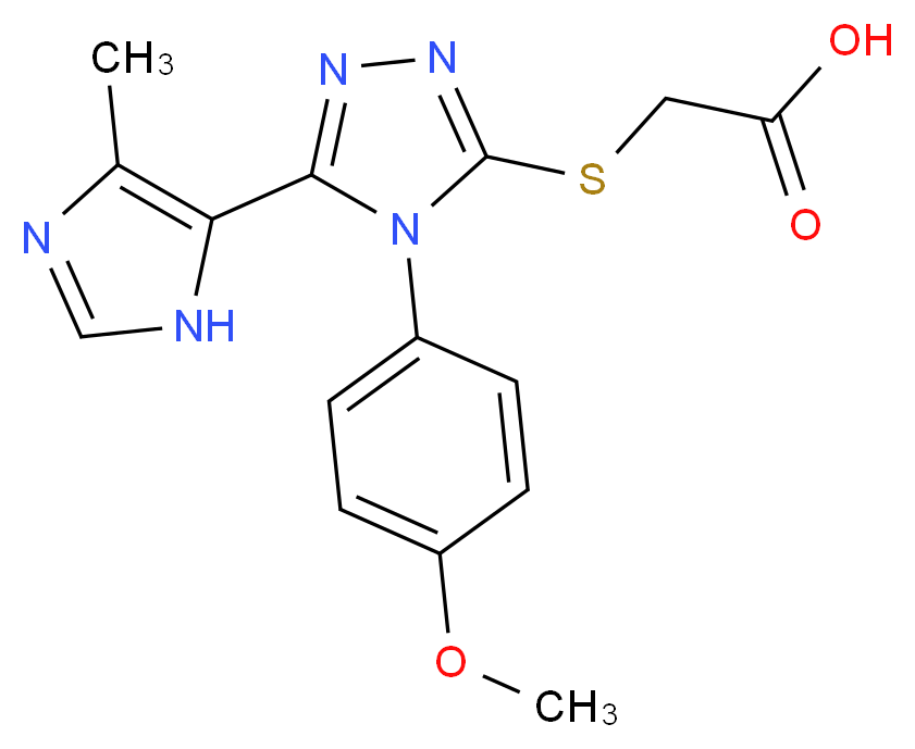 {[4-(4-methoxyphenyl)-5-(4-methyl-1H-imidazol-5-yl)-4H-1,2,4-triazol-3-yl]thio}acetic acid_Molecular_structure_CAS_)