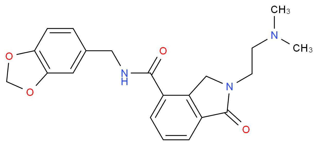 N-(1,3-benzodioxol-5-ylmethyl)-2-[2-(dimethylamino)ethyl]-1-oxoisoindoline-4-carboxamide_Molecular_structure_CAS_)