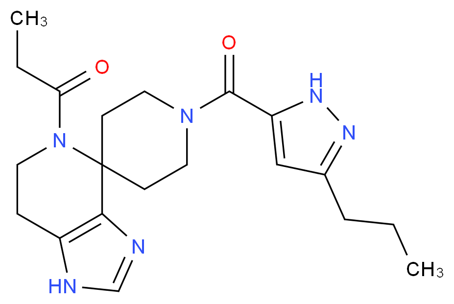5-propionyl-1'-[(3-propyl-1H-pyrazol-5-yl)carbonyl]-1,5,6,7-tetrahydrospiro[imidazo[4,5-c]pyridine-4,4'-piperidine]_Molecular_structure_CAS_)