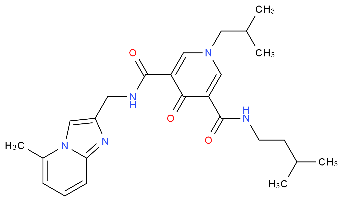 1-isobutyl-N-(3-methylbutyl)-N'-[(5-methylimidazo[1,2-a]pyridin-2-yl)methyl]-4-oxo-1,4-dihydro-3,5-pyridinedicarboxamide_Molecular_structure_CAS_)