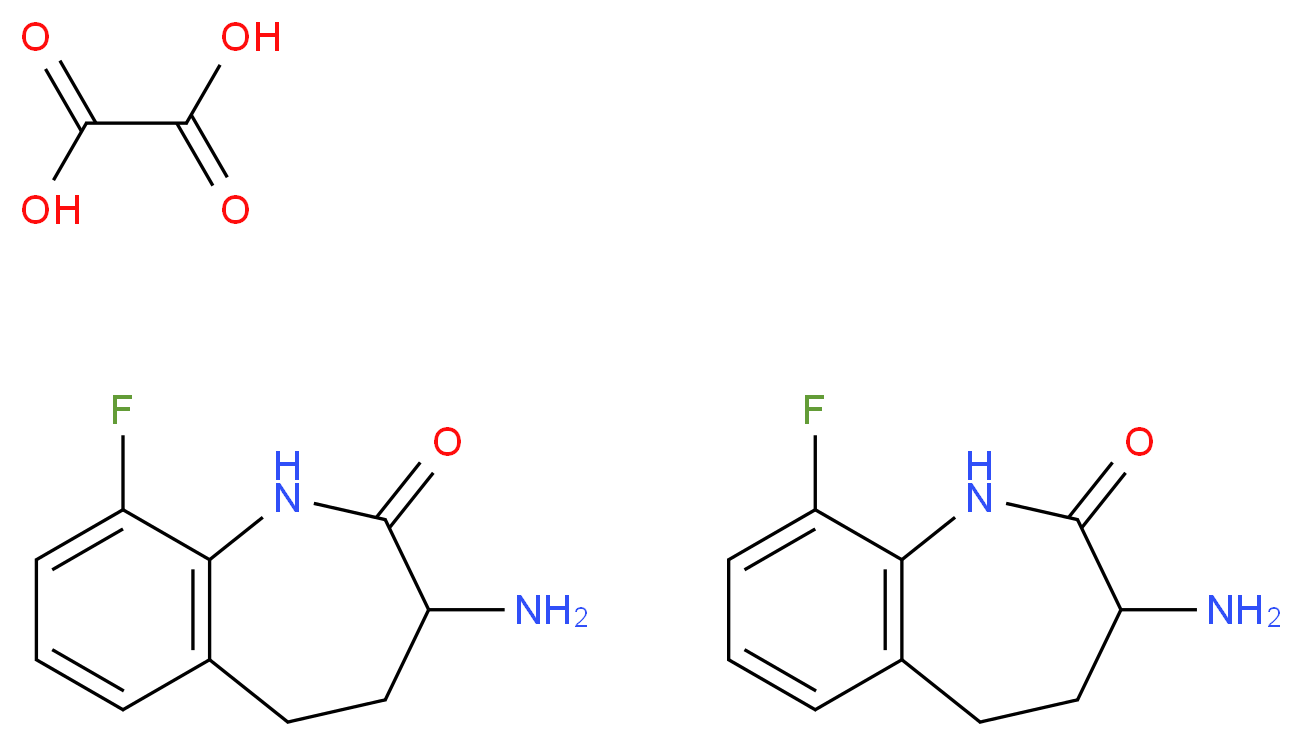 3-Amino-4,5-dihydro-9-fluoro-1H-benzo[b]azepin-2(3H)-one hemioxalate_Molecular_structure_CAS_)