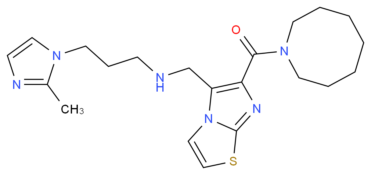 N-{[6-(1-azocanylcarbonyl)imidazo[2,1-b][1,3]thiazol-5-yl]methyl}-3-(2-methyl-1H-imidazol-1-yl)-1-propanamine_Molecular_structure_CAS_)