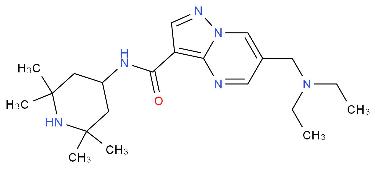 6-[(diethylamino)methyl]-N-(2,2,6,6-tetramethylpiperidin-4-yl)pyrazolo[1,5-a]pyrimidine-3-carboxamide_Molecular_structure_CAS_)