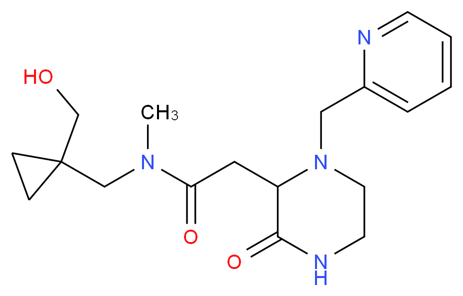 N-{[1-(hydroxymethyl)cyclopropyl]methyl}-N-methyl-2-[3-oxo-1-(2-pyridinylmethyl)-2-piperazinyl]acetamide_Molecular_structure_CAS_)