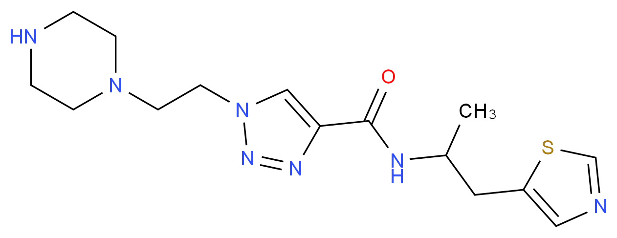 N-[1-methyl-2-(1,3-thiazol-5-yl)ethyl]-1-(2-piperazin-1-ylethyl)-1H-1,2,3-triazole-4-carboxamide_Molecular_structure_CAS_)