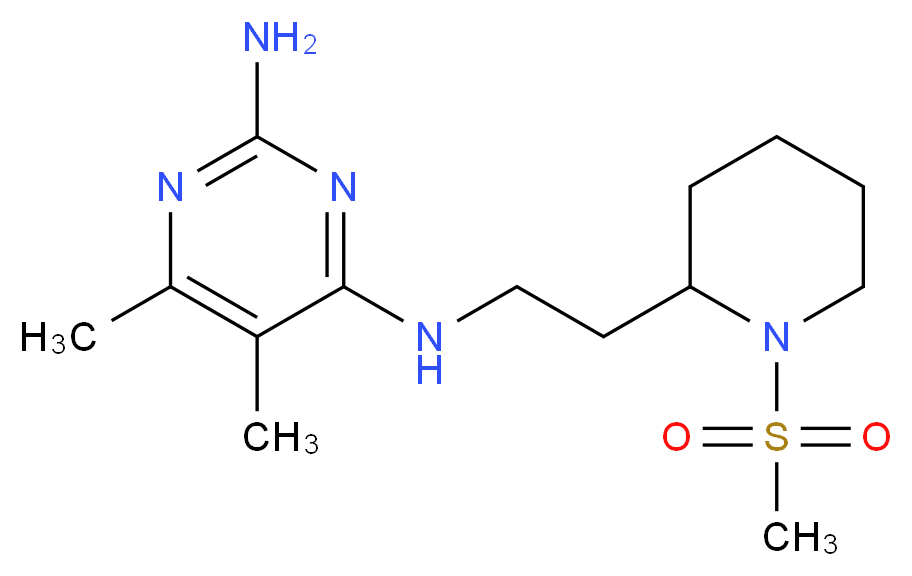 5,6-dimethyl-N~4~-{2-[1-(methylsulfonyl)piperidin-2-yl]ethyl}pyrimidine-2,4-diamine_Molecular_structure_CAS_)