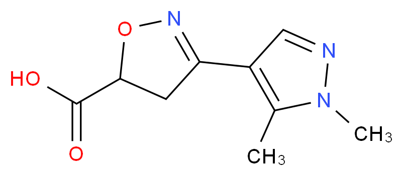 3-(1,5-dimethyl-1H-pyrazol-4-yl)-4,5-dihydro-1,2-oxazole-5-carboxylic acid_Molecular_structure_CAS_)