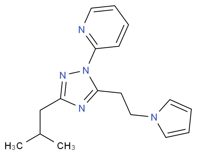 2-{3-isobutyl-5-[2-(1H-pyrrol-1-yl)ethyl]-1H-1,2,4-triazol-1-yl}pyridine_Molecular_structure_CAS_)