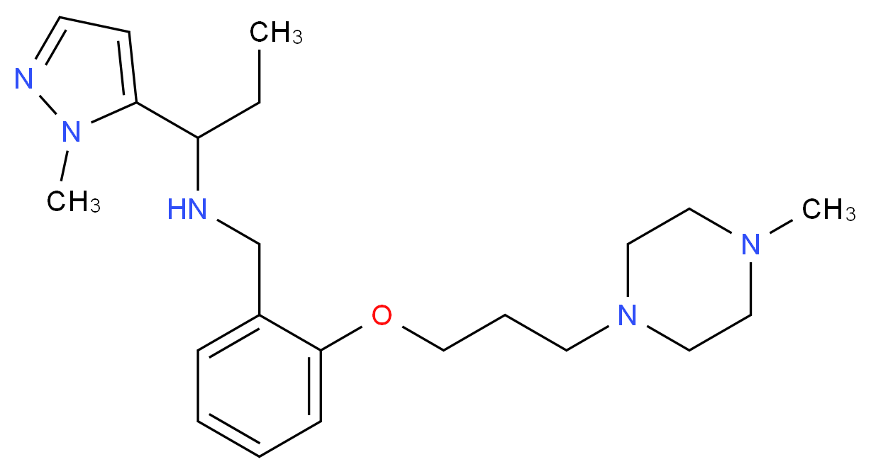 N-{2-[3-(4-methylpiperazin-1-yl)propoxy]benzyl}-1-(1-methyl-1H-pyrazol-5-yl)propan-1-amine_Molecular_structure_CAS_)