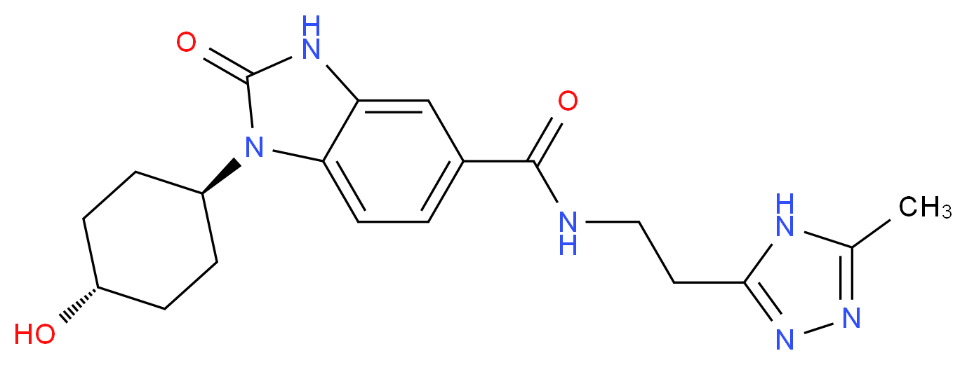 1-(trans-4-hydroxycyclohexyl)-N-[2-(5-methyl-4H-1,2,4-triazol-3-yl)ethyl]-2-oxo-2,3-dihydro-1H-benzimidazole-5-carboxamide_Molecular_structure_CAS_)