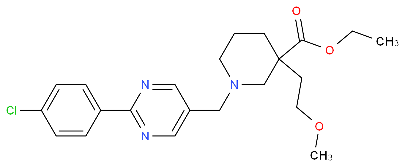 ethyl 1-{[2-(4-chlorophenyl)-5-pyrimidinyl]methyl}-3-(2-methoxyethyl)-3-piperidinecarboxylate_Molecular_structure_CAS_)