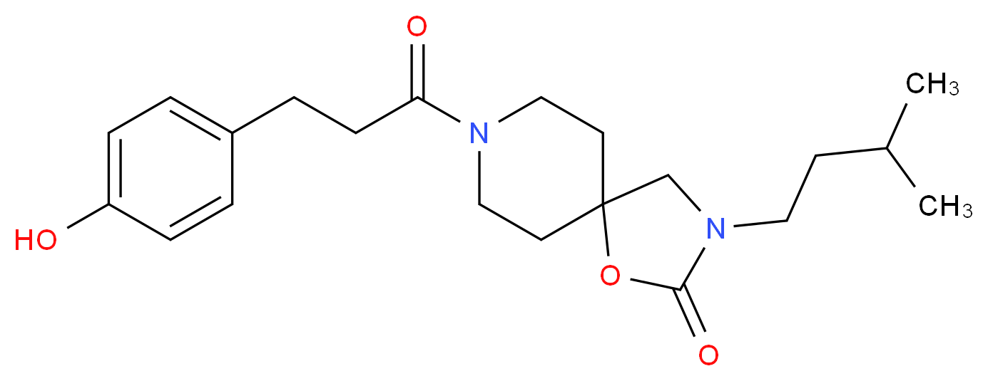 8-[3-(4-hydroxyphenyl)propanoyl]-3-(3-methylbutyl)-1-oxa-3,8-diazaspiro[4.5]decan-2-one_Molecular_structure_CAS_)