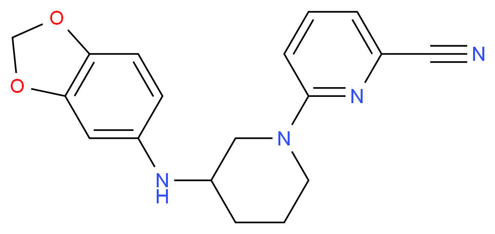 6-[3-(1,3-benzodioxol-5-ylamino)-1-piperidinyl]-2-pyridinecarbonitrile_Molecular_structure_CAS_)