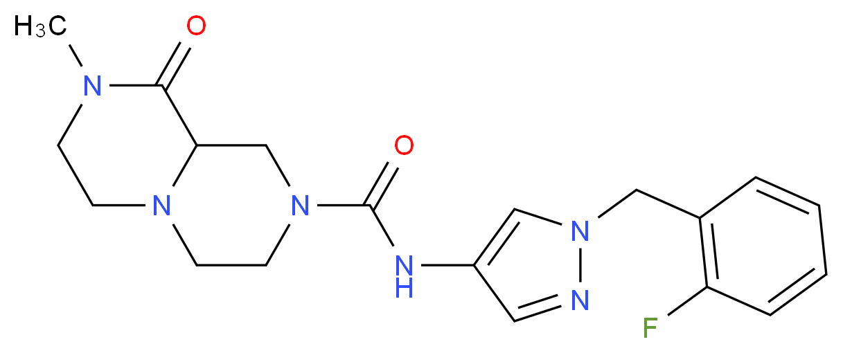 N-[1-(2-fluorobenzyl)-1H-pyrazol-4-yl]-8-methyl-9-oxooctahydro-2H-pyrazino[1,2-a]pyrazine-2-carboxamide_Molecular_structure_CAS_)