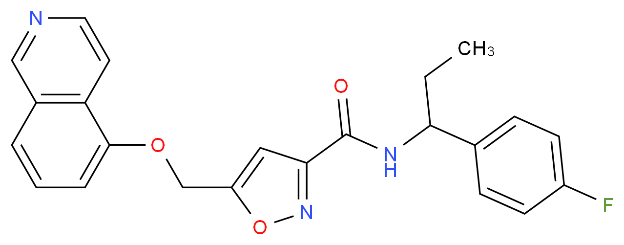 N-[1-(4-fluorophenyl)propyl]-5-[(5-isoquinolinyloxy)methyl]-3-isoxazolecarboxamide_Molecular_structure_CAS_)