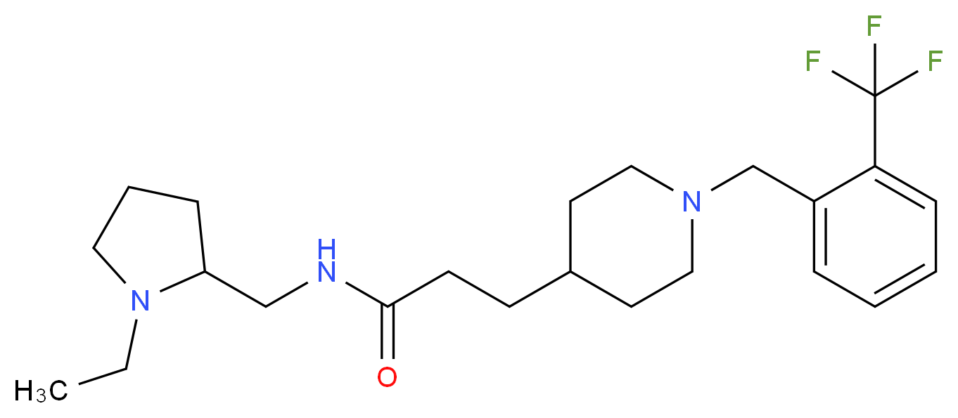N-[(1-ethyl-2-pyrrolidinyl)methyl]-3-{1-[2-(trifluoromethyl)benzyl]-4-piperidinyl}propanamide_Molecular_structure_CAS_)