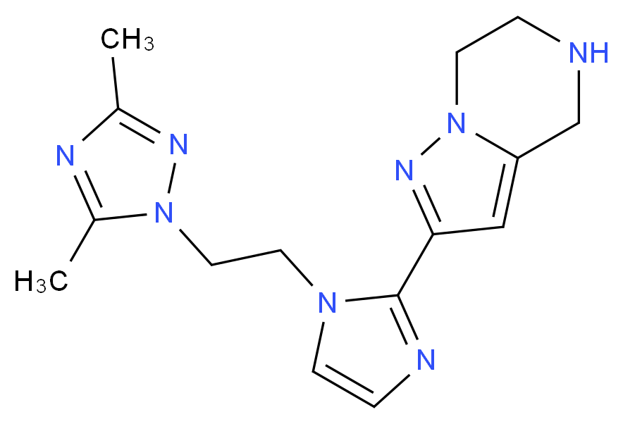 2-{1-[2-(3,5-dimethyl-1H-1,2,4-triazol-1-yl)ethyl]-1H-imidazol-2-yl}-4,5,6,7-tetrahydropyrazolo[1,5-a]pyrazine_Molecular_structure_CAS_)