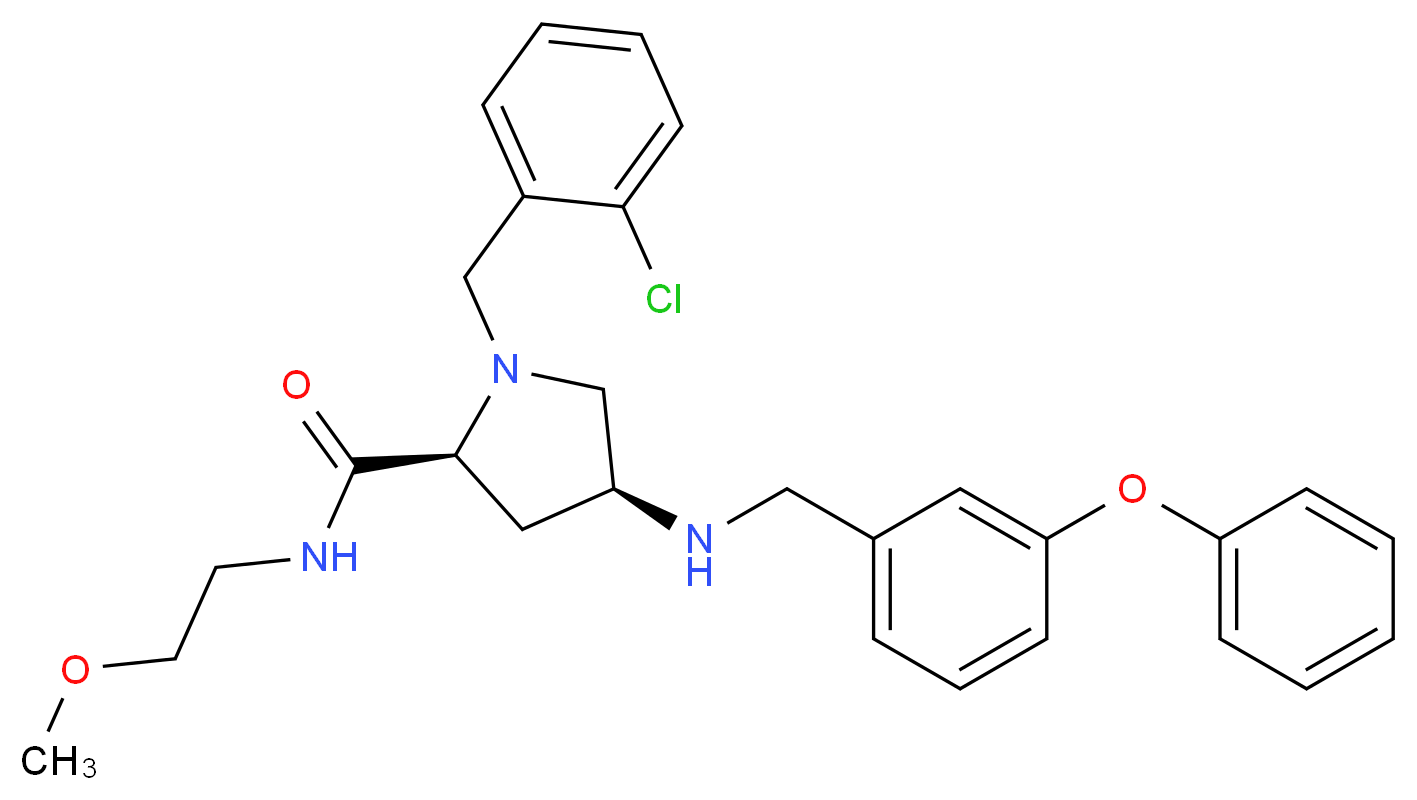 (4S)-1-(2-chlorobenzyl)-N-(2-methoxyethyl)-4-[(3-phenoxybenzyl)amino]-L-prolinamide_Molecular_structure_CAS_)