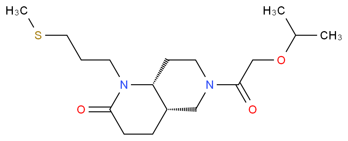 (4aS*,8aR*)-6-(isopropoxyacetyl)-1-[3-(methylthio)propyl]octahydro-1,6-naphthyridin-2(1H)-one_Molecular_structure_CAS_)