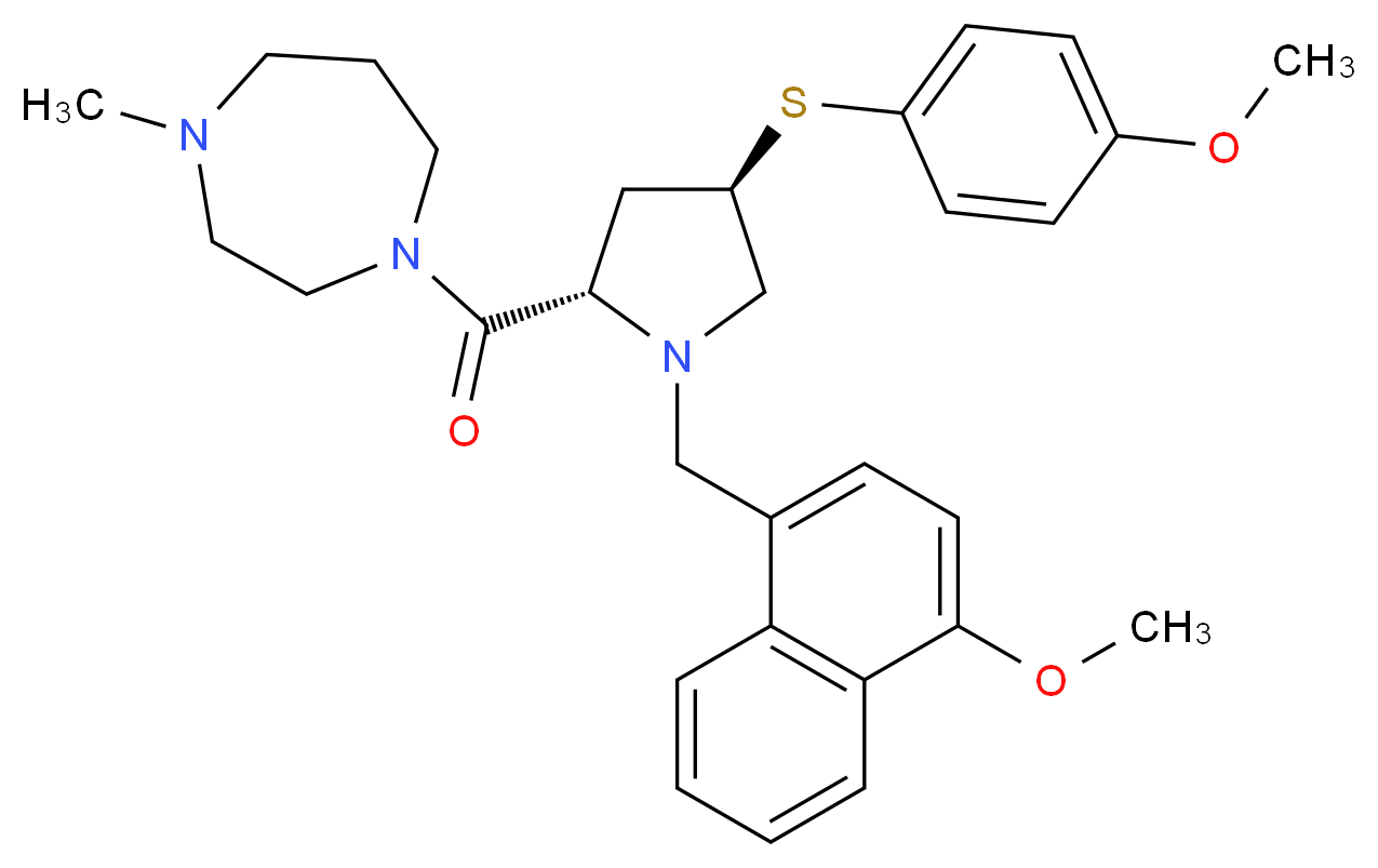 1-{(4R)-1-[(4-methoxy-1-naphthyl)methyl]-4-[(4-methoxyphenyl)thio]-L-prolyl}-4-methyl-1,4-diazepane_Molecular_structure_CAS_)
