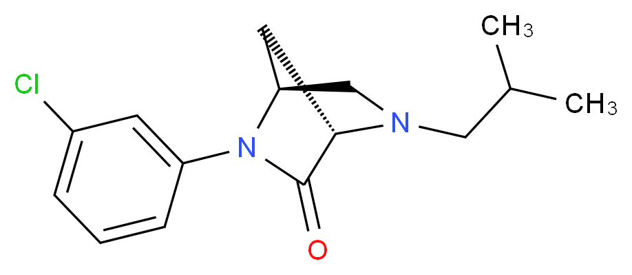 (1S*,4S*)-2-(3-chlorophenyl)-5-isobutyl-2,5-diazabicyclo[2.2.1]heptan-3-one_Molecular_structure_CAS_)