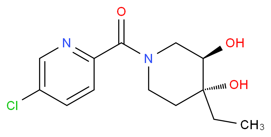 (3R*,4R*)-1-[(5-chloropyridin-2-yl)carbonyl]-4-ethylpiperidine-3,4-diol_Molecular_structure_CAS_)