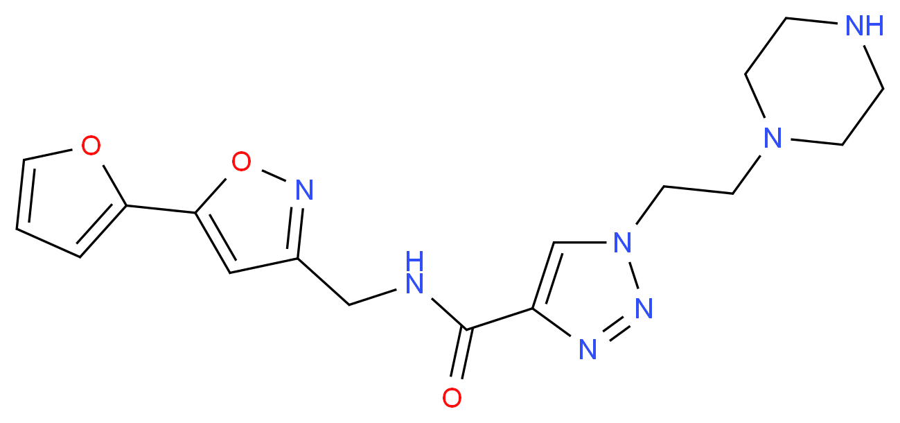 N-{[5-(2-furyl)isoxazol-3-yl]methyl}-1-(2-piperazin-1-ylethyl)-1H-1,2,3-triazole-4-carboxamide_Molecular_structure_CAS_)