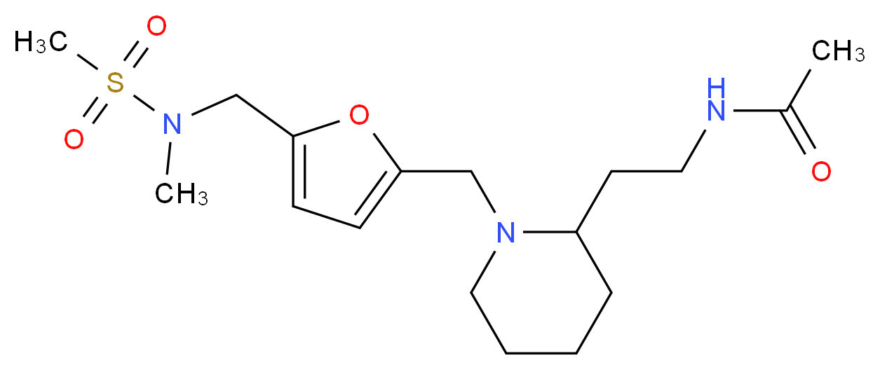 N-(2-{1-[(5-{[methyl(methylsulfonyl)amino]methyl}-2-furyl)methyl]-2-piperidinyl}ethyl)acetamide_Molecular_structure_CAS_)
