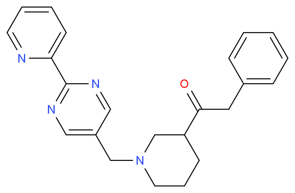 2-phenyl-1-(1-{[2-(2-pyridinyl)-5-pyrimidinyl]methyl}-3-piperidinyl)ethanone_Molecular_structure_CAS_)