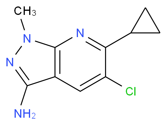 5-Chloro-6-cyclopropyl-1-methyl-1H-pyrazolo[3,4-b]pyridin-3-amine_Molecular_structure_CAS_)