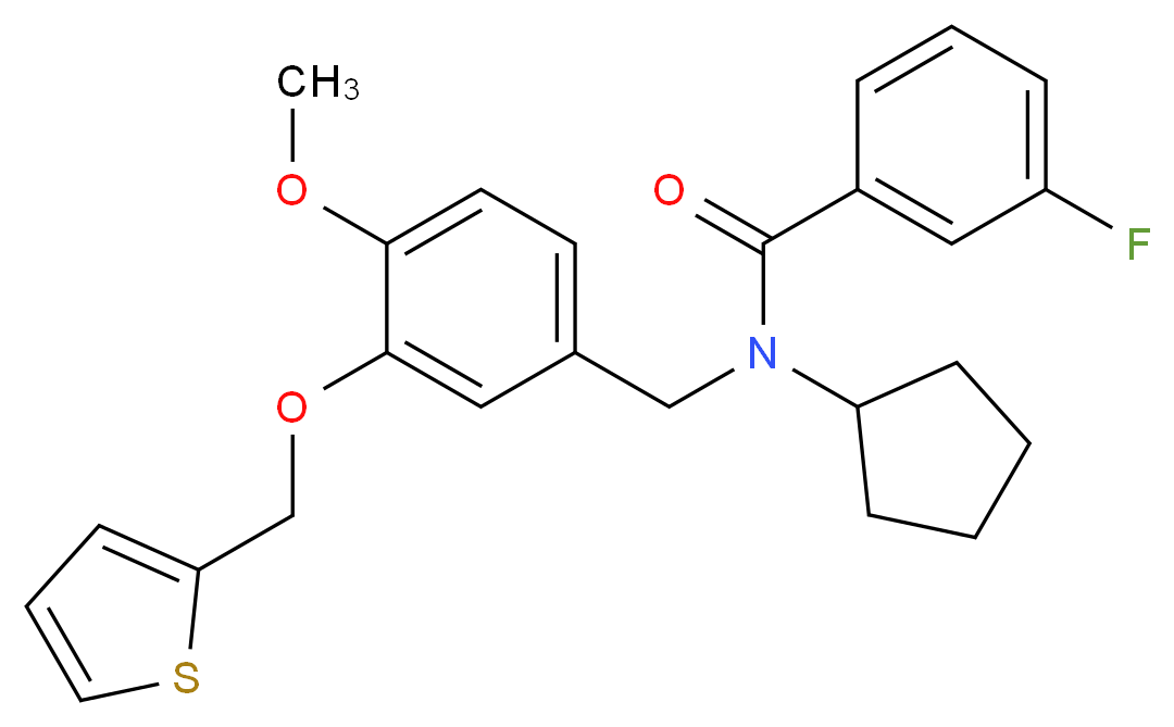 N-cyclopentyl-3-fluoro-N-[4-methoxy-3-(2-thienylmethoxy)benzyl]benzamide_Molecular_structure_CAS_)