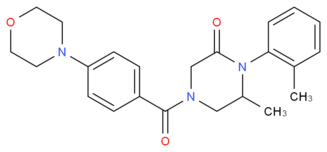 6-methyl-1-(2-methylphenyl)-4-[4-(4-morpholinyl)benzoyl]-2-piperazinone_Molecular_structure_CAS_)