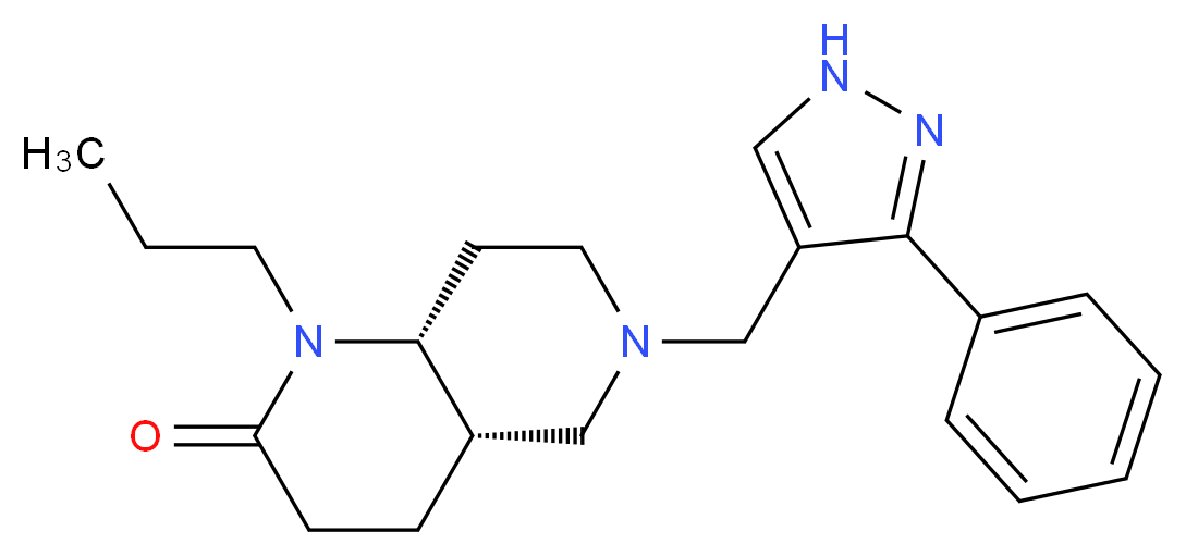 (4aS*,8aR*)-6-[(3-phenyl-1H-pyrazol-4-yl)methyl]-1-propyloctahydro-1,6-naphthyridin-2(1H)-one_Molecular_structure_CAS_)