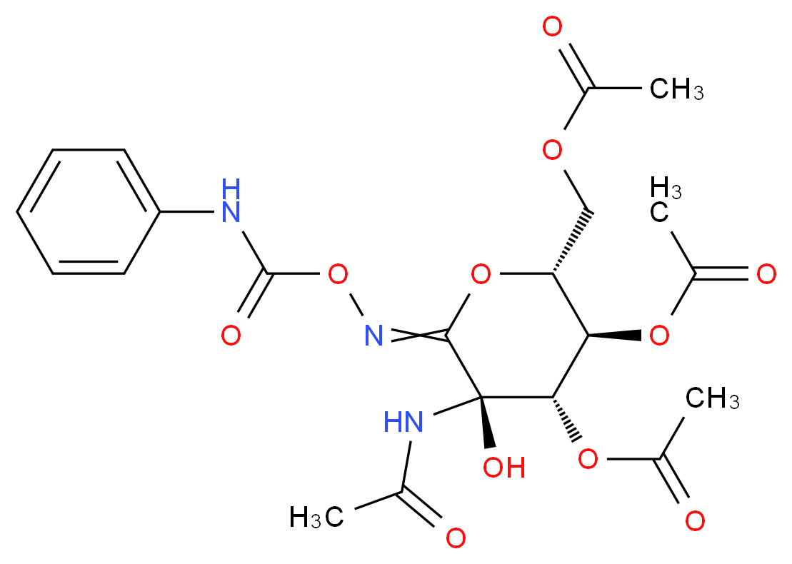 O-(2-ACETAMIDO-3,4,6-TRI-O-ACETYL-D-GLUCOPYRANOSYLIDENE)AMINO N-PHENYL CARBAMATE_Molecular_structure_CAS_132063-04-8)