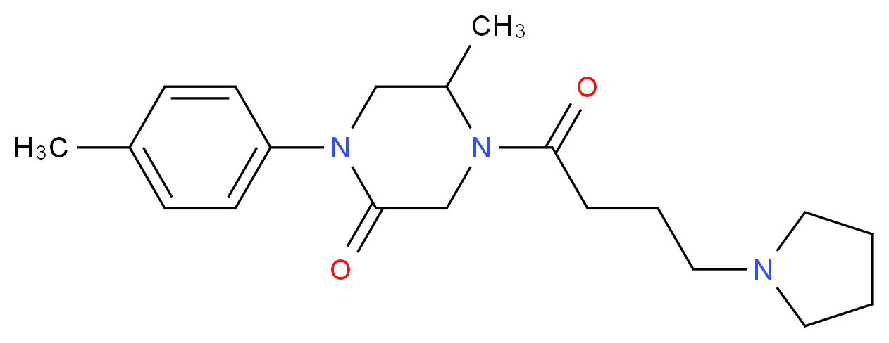 5-methyl-1-(4-methylphenyl)-4-[4-(1-pyrrolidinyl)butanoyl]-2-piperazinone_Molecular_structure_CAS_)