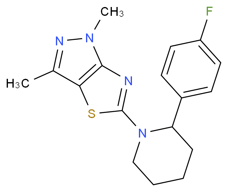 5-[2-(4-fluorophenyl)piperidin-1-yl]-1,3-dimethyl-1H-pyrazolo[3,4-d][1,3]thiazole_Molecular_structure_CAS_)