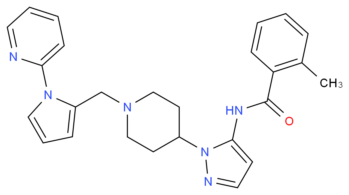 2-methyl-N-[1-(1-{[1-(2-pyridinyl)-1H-pyrrol-2-yl]methyl}-4-piperidinyl)-1H-pyrazol-5-yl]benzamide_Molecular_structure_CAS_)