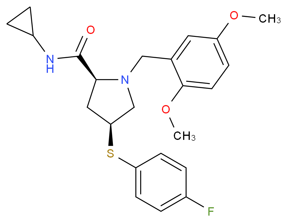 (4S)-N-cyclopropyl-1-(2,5-dimethoxybenzyl)-4-[(4-fluorophenyl)thio]-L-prolinamide_Molecular_structure_CAS_)
