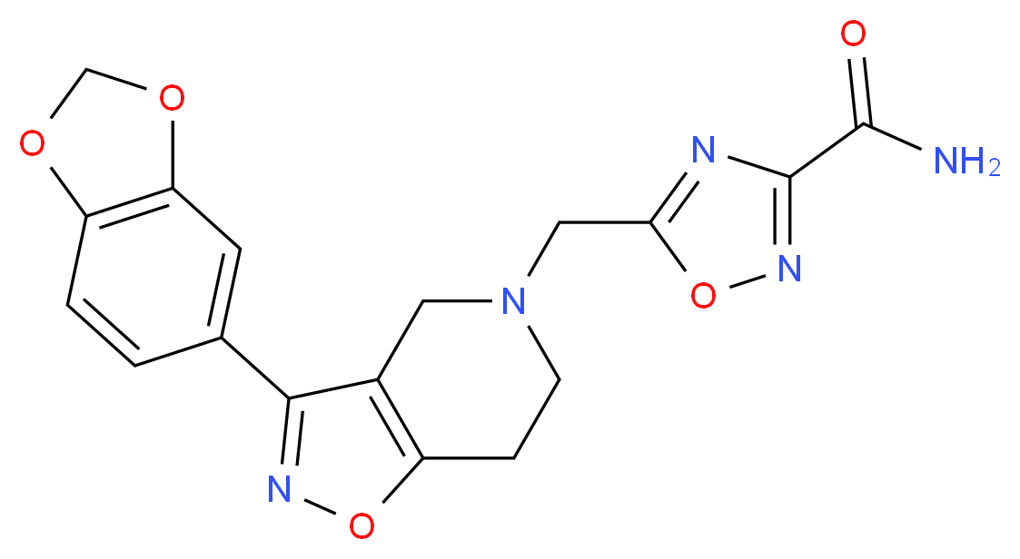 5-{[3-(1,3-benzodioxol-5-yl)-6,7-dihydroisoxazolo[4,5-c]pyridin-5(4H)-yl]methyl}-1,2,4-oxadiazole-3-carboxamide_Molecular_structure_CAS_)