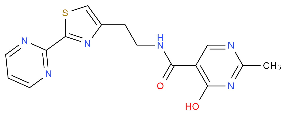 4-hydroxy-2-methyl-N-[2-(2-pyrimidin-2-yl-1,3-thiazol-4-yl)ethyl]pyrimidine-5-carboxamide_Molecular_structure_CAS_)