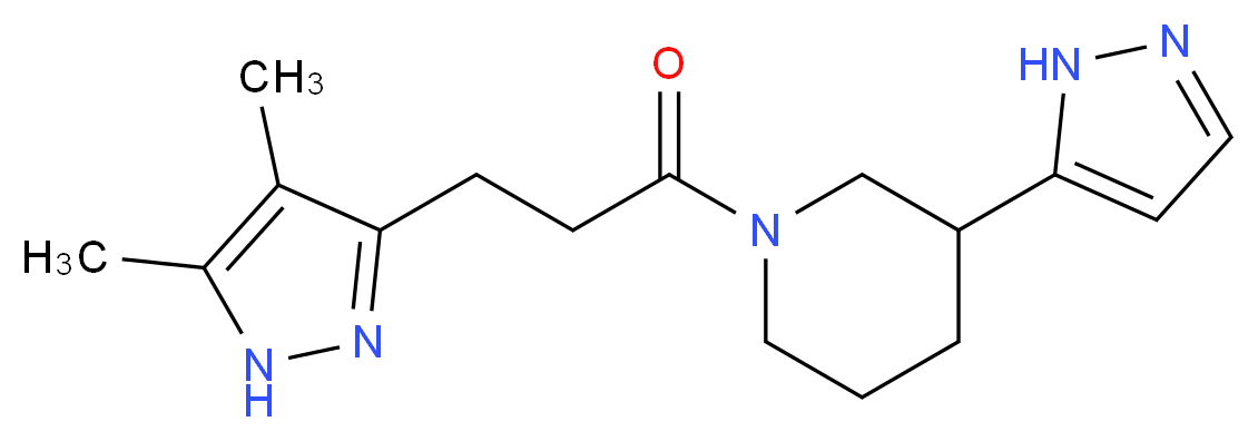 1-[3-(4,5-dimethyl-1H-pyrazol-3-yl)propanoyl]-3-(1H-pyrazol-5-yl)piperidine_Molecular_structure_CAS_)