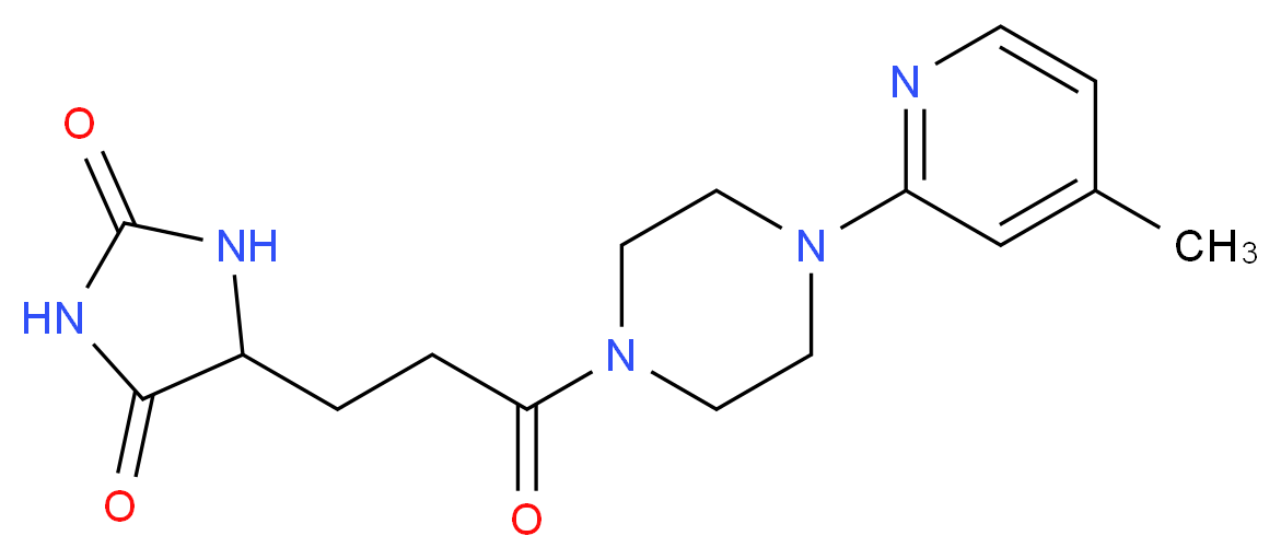 5-{3-[4-(4-methyl-2-pyridinyl)-1-piperazinyl]-3-oxopropyl}-2,4-imidazolidinedione_Molecular_structure_CAS_)
