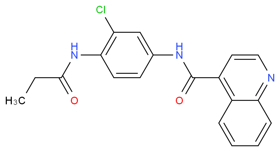 N-[3-chloro-4-(propionylamino)phenyl]quinoline-4-carboxamide_Molecular_structure_CAS_)