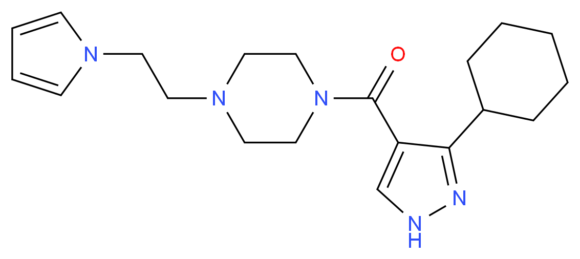 1-[(3-cyclohexyl-1H-pyrazol-4-yl)carbonyl]-4-[2-(1H-pyrrol-1-yl)ethyl]piperazine_Molecular_structure_CAS_)