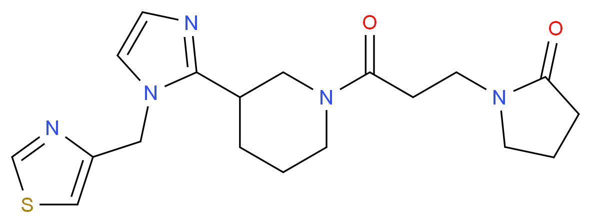 1-(3-oxo-3-{3-[1-(1,3-thiazol-4-ylmethyl)-1H-imidazol-2-yl]piperidin-1-yl}propyl)pyrrolidin-2-one_Molecular_structure_CAS_)