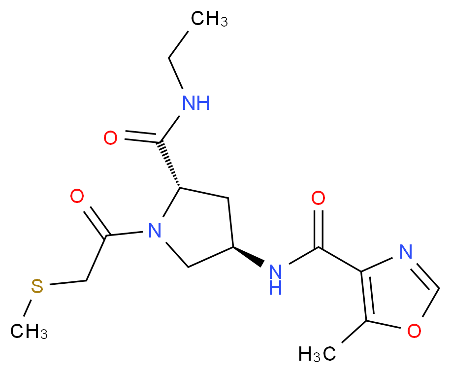 (4R)-N-ethyl-4-{[(5-methyl-1,3-oxazol-4-yl)carbonyl]amino}-1-[(methylthio)acetyl]-L-prolinamide_Molecular_structure_CAS_)
