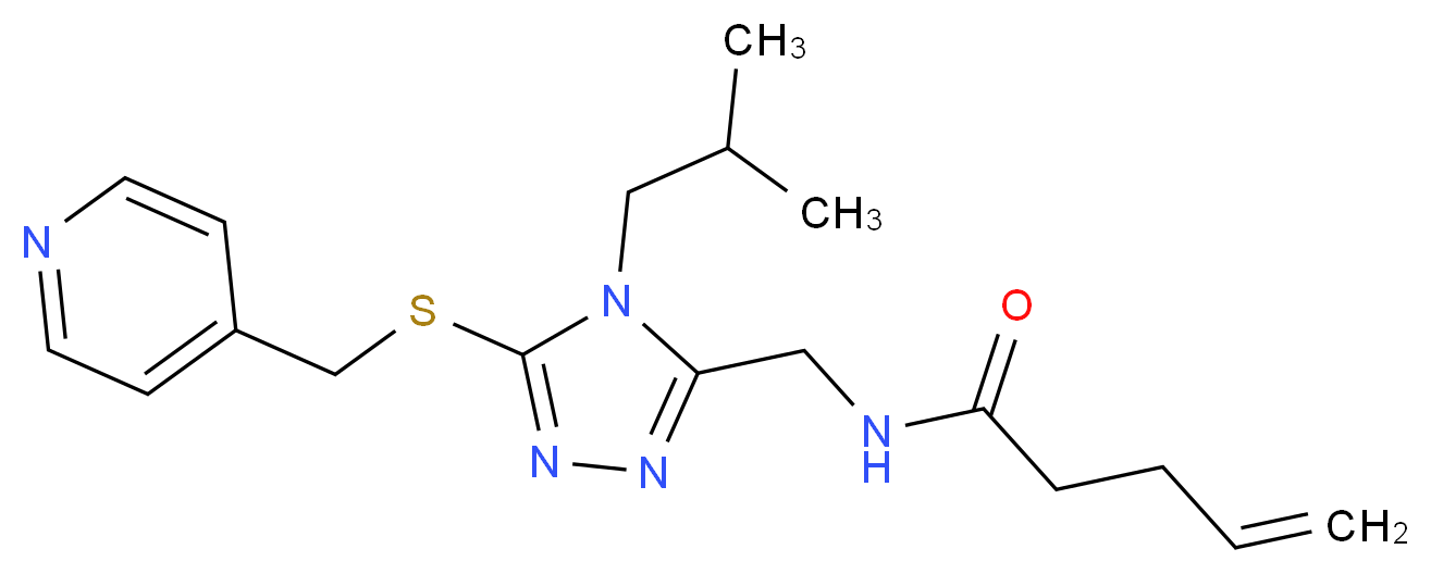 N-({4-isobutyl-5-[(4-pyridinylmethyl)thio]-4H-1,2,4-triazol-3-yl}methyl)-4-pentenamide_Molecular_structure_CAS_)