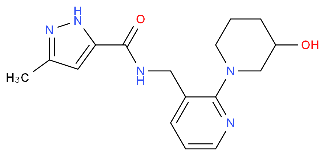 N-{[2-(3-hydroxypiperidin-1-yl)pyridin-3-yl]methyl}-3-methyl-1H-pyrazole-5-carboxamide_Molecular_structure_CAS_)