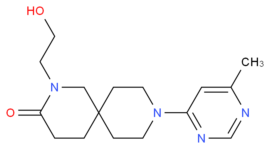 2-(2-hydroxyethyl)-9-(6-methylpyrimidin-4-yl)-2,9-diazaspiro[5.5]undecan-3-one_Molecular_structure_CAS_)