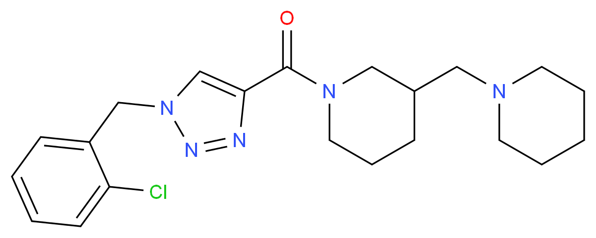 1-{[1-(2-chlorobenzyl)-1H-1,2,3-triazol-4-yl]carbonyl}-3-(1-piperidinylmethyl)piperidine_Molecular_structure_CAS_)